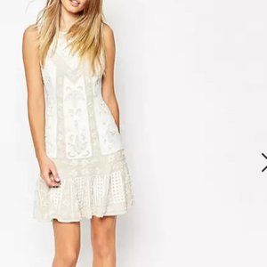 Needle & Thread Lace Embellished Frill Hem Dress NWT